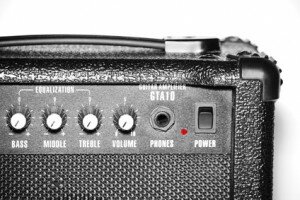 An amp with a microphone